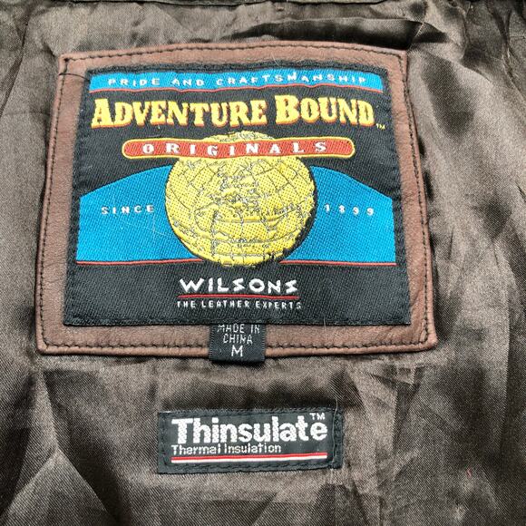 Vintage Wilsons Leather Adventure Bound Long Leather Coat Mens Medium Thinsulate - Picture 2 of 15